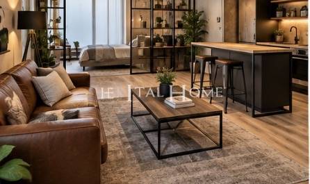 Open space con finiture nuove e un’impronta architettonica dal sapore industriale